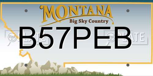 B57PEB Montana License Plate