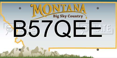 B57QEE Montana License Plate
