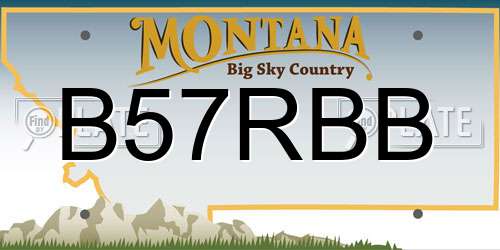 B57RBB Montana License Plate