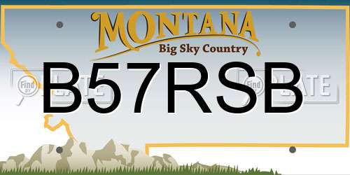 B57RSB Montana License Plate
