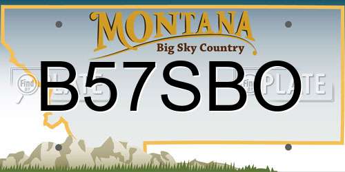 B57SBO Montana License Plate
