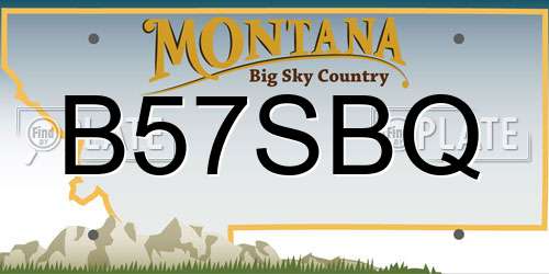 B57SBQ Montana License Plate