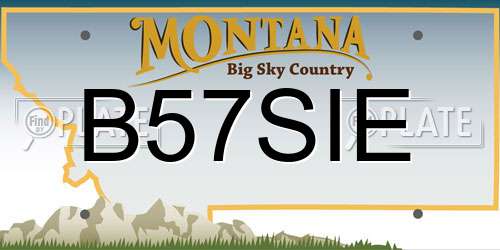 B57SIE Montana License Plate