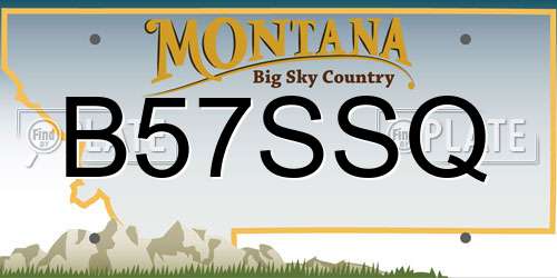 B57SSQ Montana License Plate