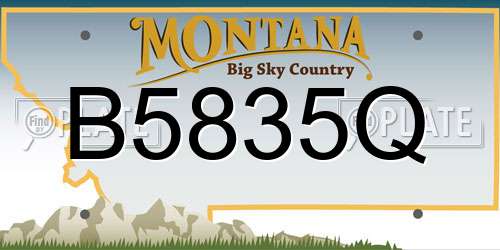 B5835Q Montana License Plate