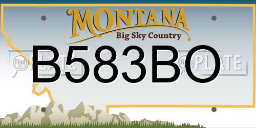 B583BO Montana License Plate