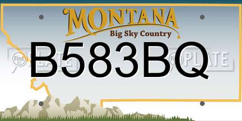 B583BQ Montana License Plate