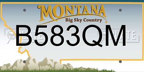 B583QM Montana License Plate