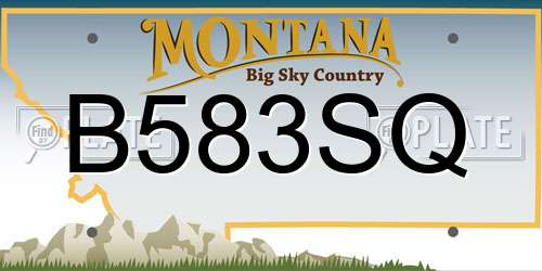 B583SQ Montana License Plate