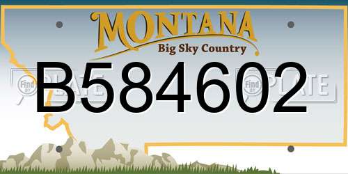 B584602 Montana License Plate