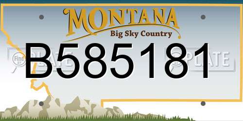 B585181 Montana License Plate