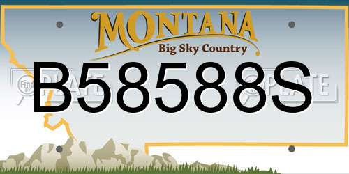 B58588S Montana License Plate