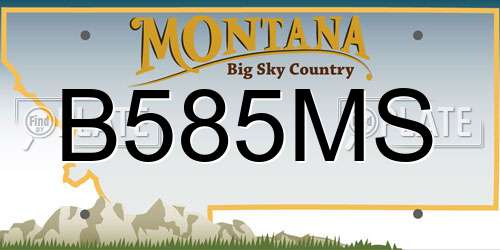 B585MS Montana License Plate