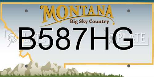 B587HG Montana License Plate