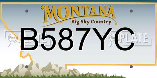 B587YC Montana License Plate