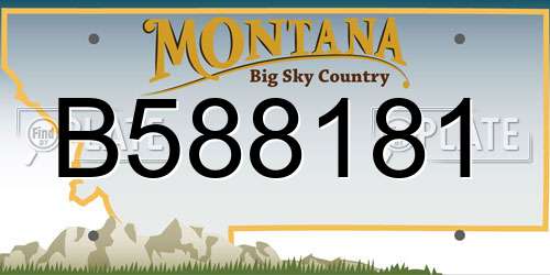 B588181 Montana License Plate