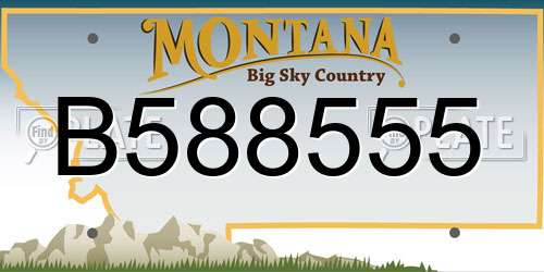 B588555 Montana License Plate