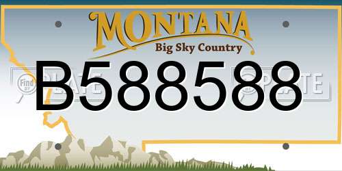 B588588 Montana License Plate