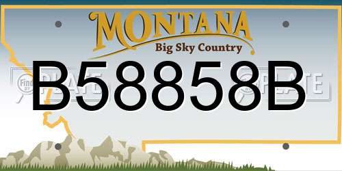 B58858B Montana License Plate