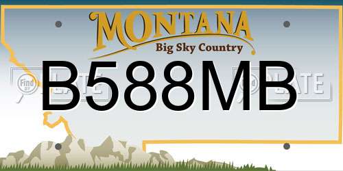 B588MB Montana License Plate