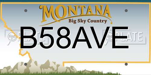B58AVE Montana License Plate