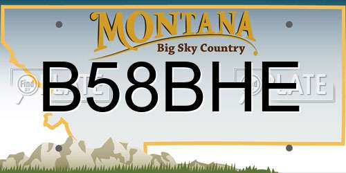 B58BHE Montana License Plate