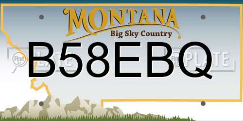 B58EBQ Montana License Plate