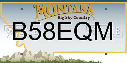 B58EQM Montana License Plate