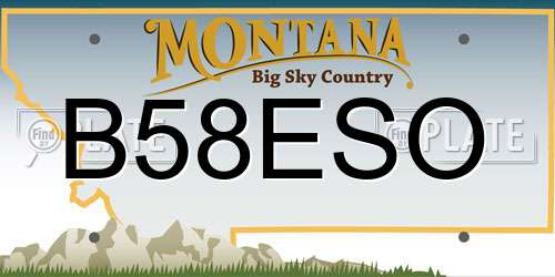 B58ESO Montana License Plate
