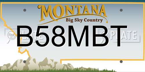 B58MBT Montana License Plate