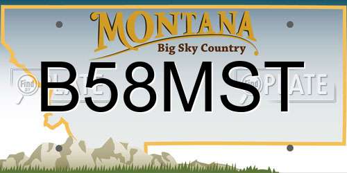 B58MST Montana License Plate