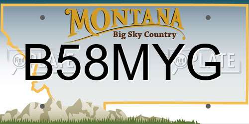 B58MYG Montana License Plate