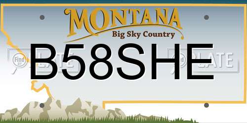B58SHE Montana License Plate