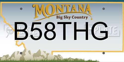 B58THG Montana License Plate