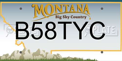 B58TYC Montana License Plate