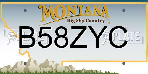 B58ZYC Montana License Plate