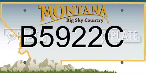 B5922C Montana License Plate