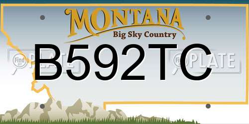 B592TC Montana License Plate