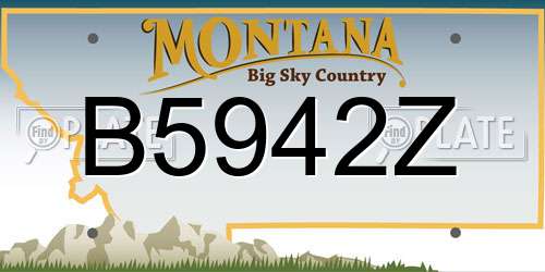 B5942Z Montana License Plate