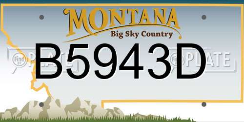 B5943D Montana License Plate