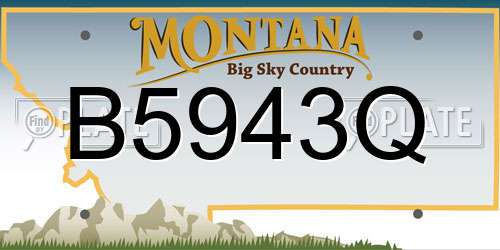 B5943Q Montana License Plate
