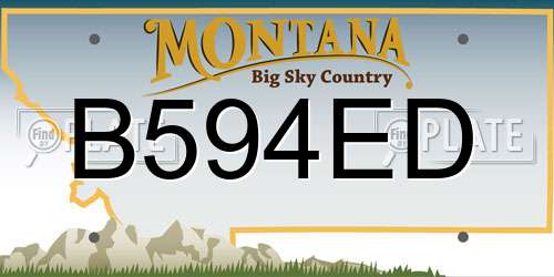 B594ED Montana License Plate