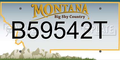 B59542T Montana License Plate