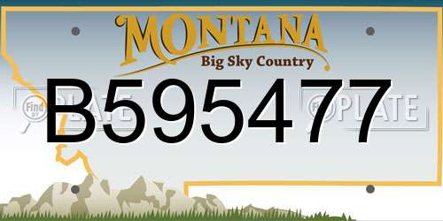 B595477 Montana License Plate