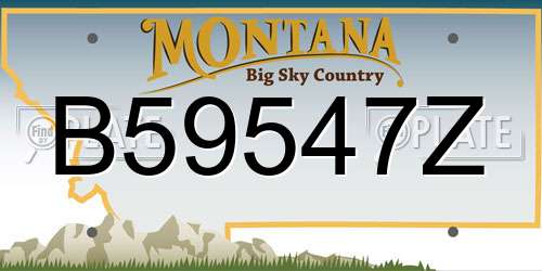 B59547Z Montana License Plate