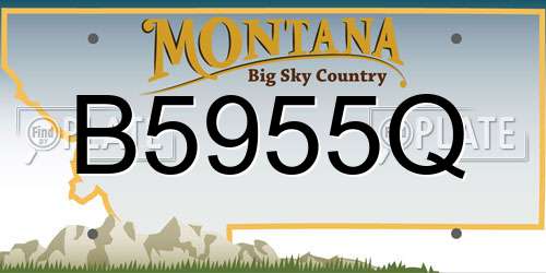 B5955Q Montana License Plate