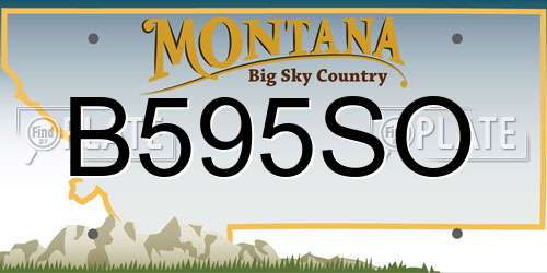 B595SO Montana License Plate
