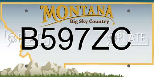 B597ZC Montana License Plate