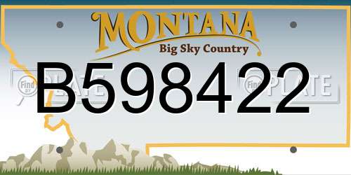 B598422 Montana License Plate