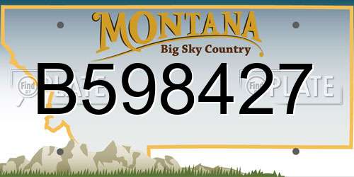 B598427 Montana License Plate